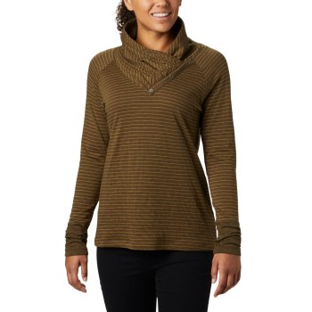 Columbia Silver Falls Long Sleeve, Sudaderas Verde Oliva Rayas Para Mujer | 417608-YJZ